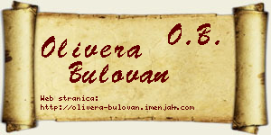 Olivera Bulovan vizit kartica